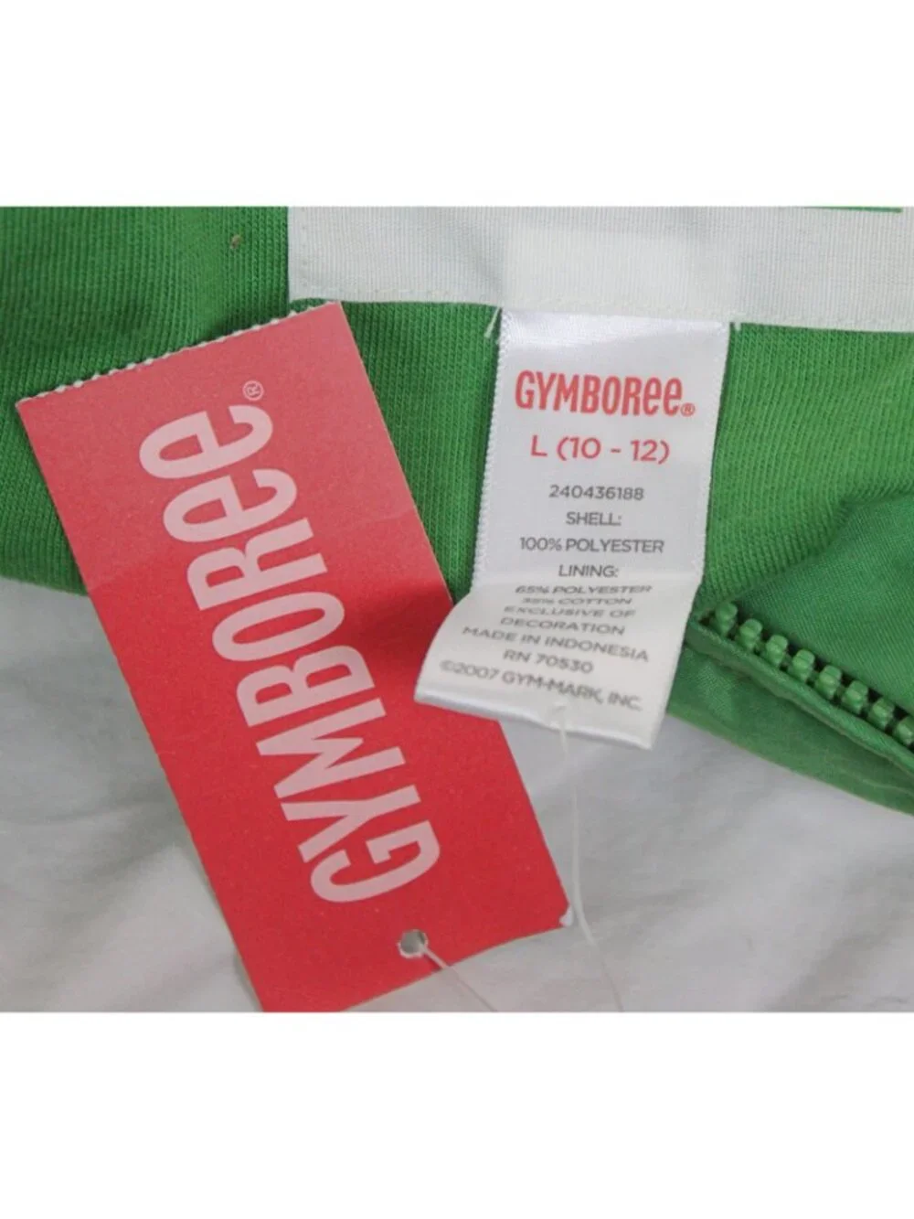 2008 Gymboree Prep School Jacket 10 /12 Green Windbreaker Lined Hood Pockets Bow